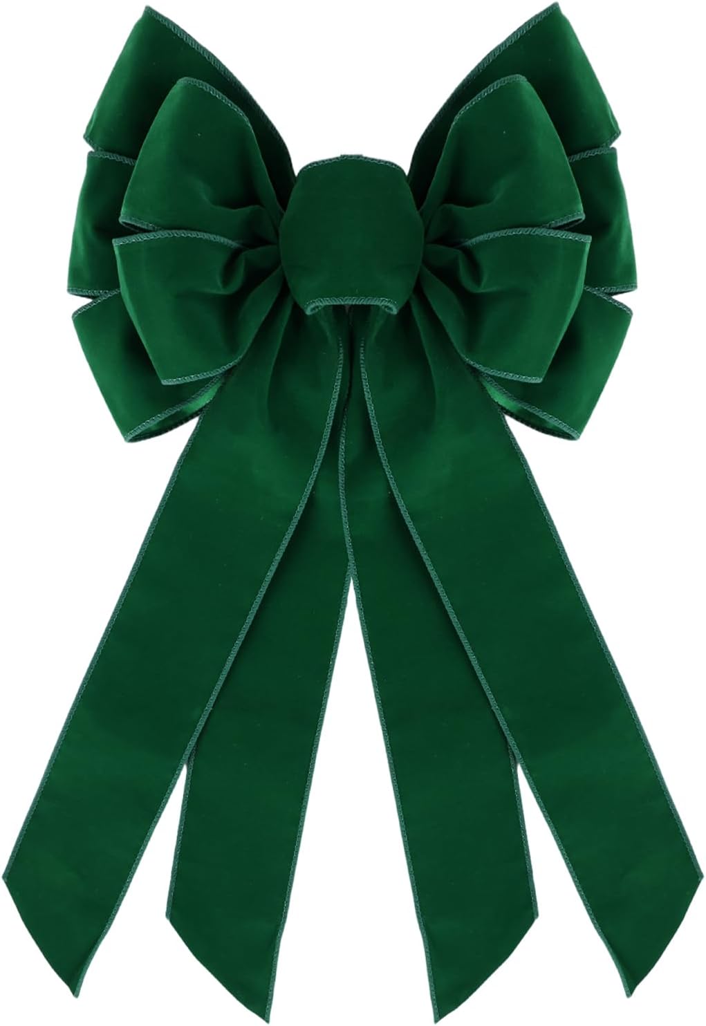 Large Green Velvet Christmas Wreath Bow, 11 * 21" Xmas Premade Vintage Velvet Bow for Wreaths for Indoor Outdoor Tree Topper Door Garland Holiday Party Winter Decor