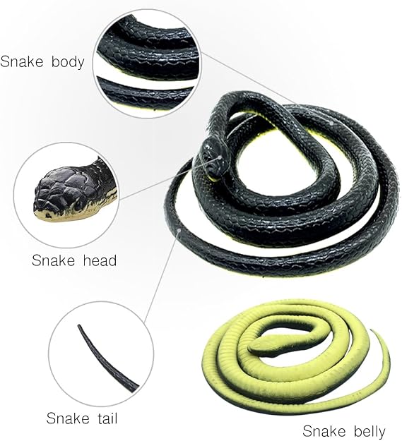Brandon-super Realistic Rubber Black Snake 52 Inch Long Scare