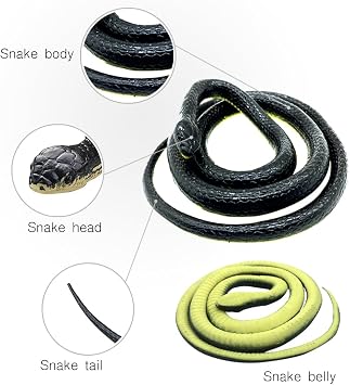 Brandon-super Realistic Rubber Black Snake 52 Inch Long Scare
