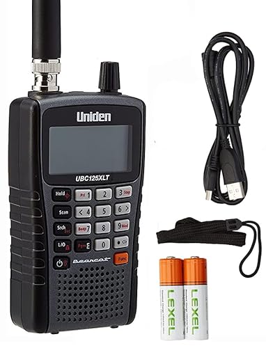 Bearcat Moonraker UBC125XLT Compatible with Uniden UBC-125XLT AM/FW Radio, UK Preprogrammed Channels (Civilian & Military Air/Marine/Ham/PMR, etc). Inc Antenna, Charger, Batteries, USB Cable, Strap