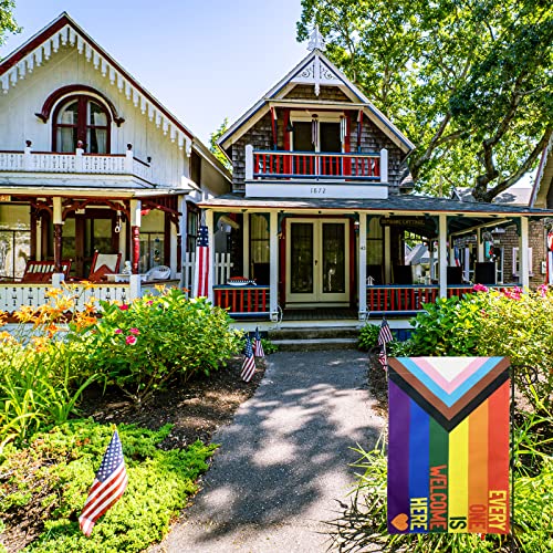 Topflags Pride Flag Outdoor Garden Flags Every One Is Welcome Here 12X18 Inch Double Side Small Gay Yard Progress Flags For Lgbtq #TOP5