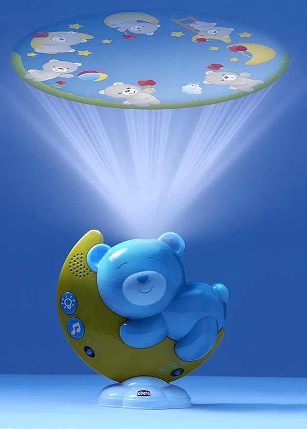 Chicco Chicco Next2Moon Mobile Crib for Newborns, Detachable Projector, Compatible with Next2Me Crib, Multicolor Lights, Relaxing Music, Hanging Figures, Toy for Newborns +0 Months, Blue photo 2
