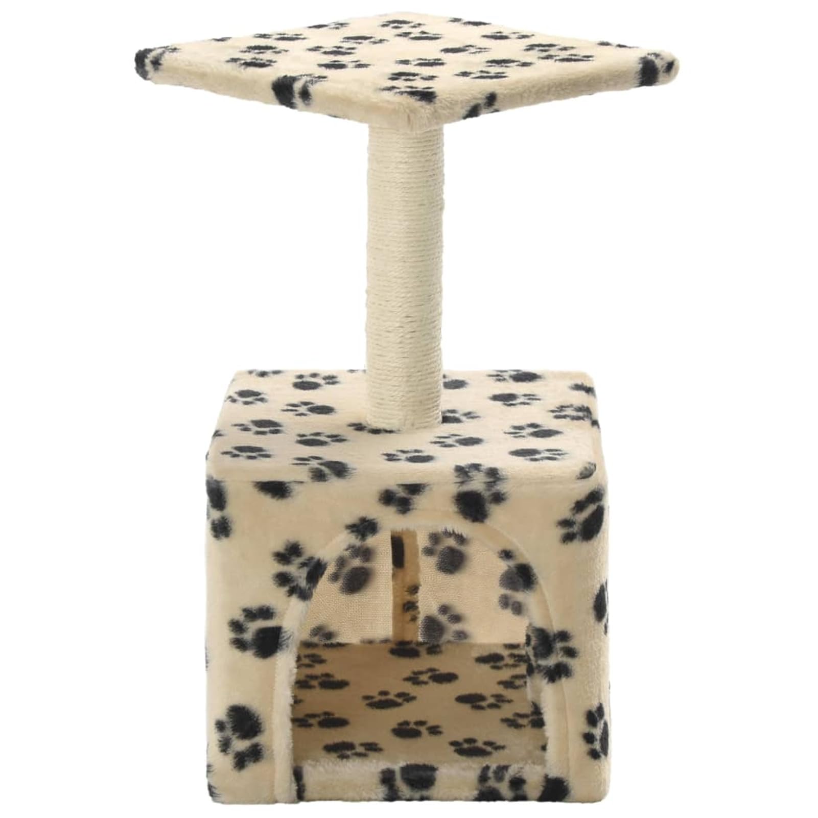 Homgoday Tiragraffi per gatti con tiragraffi in sisal, 55 cm, con stampa di zampe beige, tiragraffi a torre per gatti multilivello, centro attività per gatti da interno
