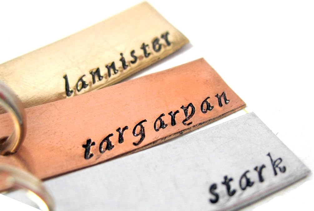 Foxwise Great Houses Set - ASOIAF - Three Hand Stamped Mini Keychains