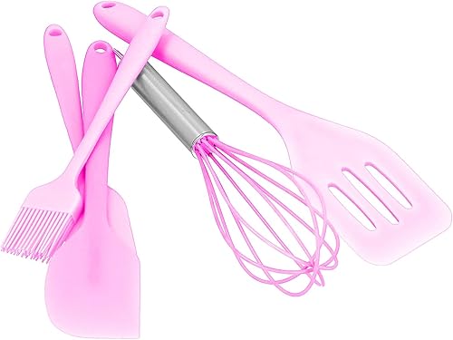Miniatura 7 de Juego de espátulas de silicona, utensilios de cocina resistentes al calor con cepillo de pastelería y batidor, mini herramientas de cocina para