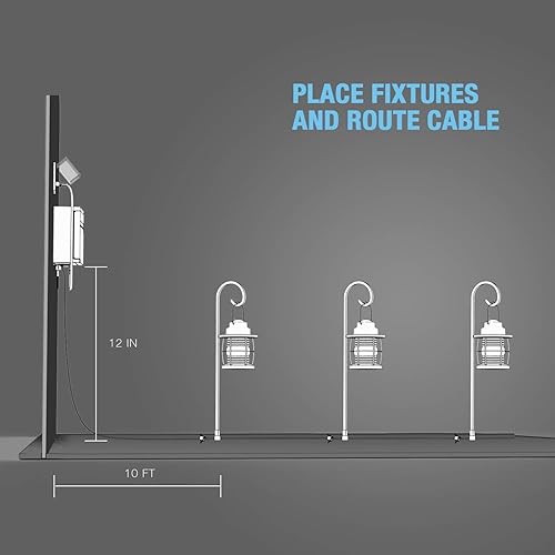 Miniatura 7 de GOODSMANN Transformador de bajo voltaje de 200 vatios con temporizador, sensor de ojos fotográficos y protector contra el clima para iluminación