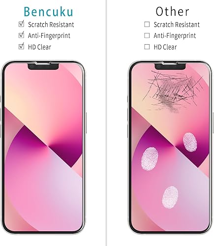 Miniatura 2 de HPTech Paquete de 2 protectores de pantalla para iPhone 13 Mini de vidrio templado de 5.4 pulgadas, antiarañazos, sin burbujas Claro,Negro