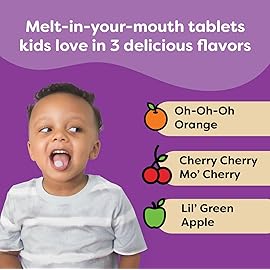 Renzo\'s Picky Eater Kids Multivitamin with Iron, Dissolving Kids Vitamins with Vitamin D3 & K2 and More, 60 Sugar-Free Melty Tabs, Cherry Mo Cherry Flavored