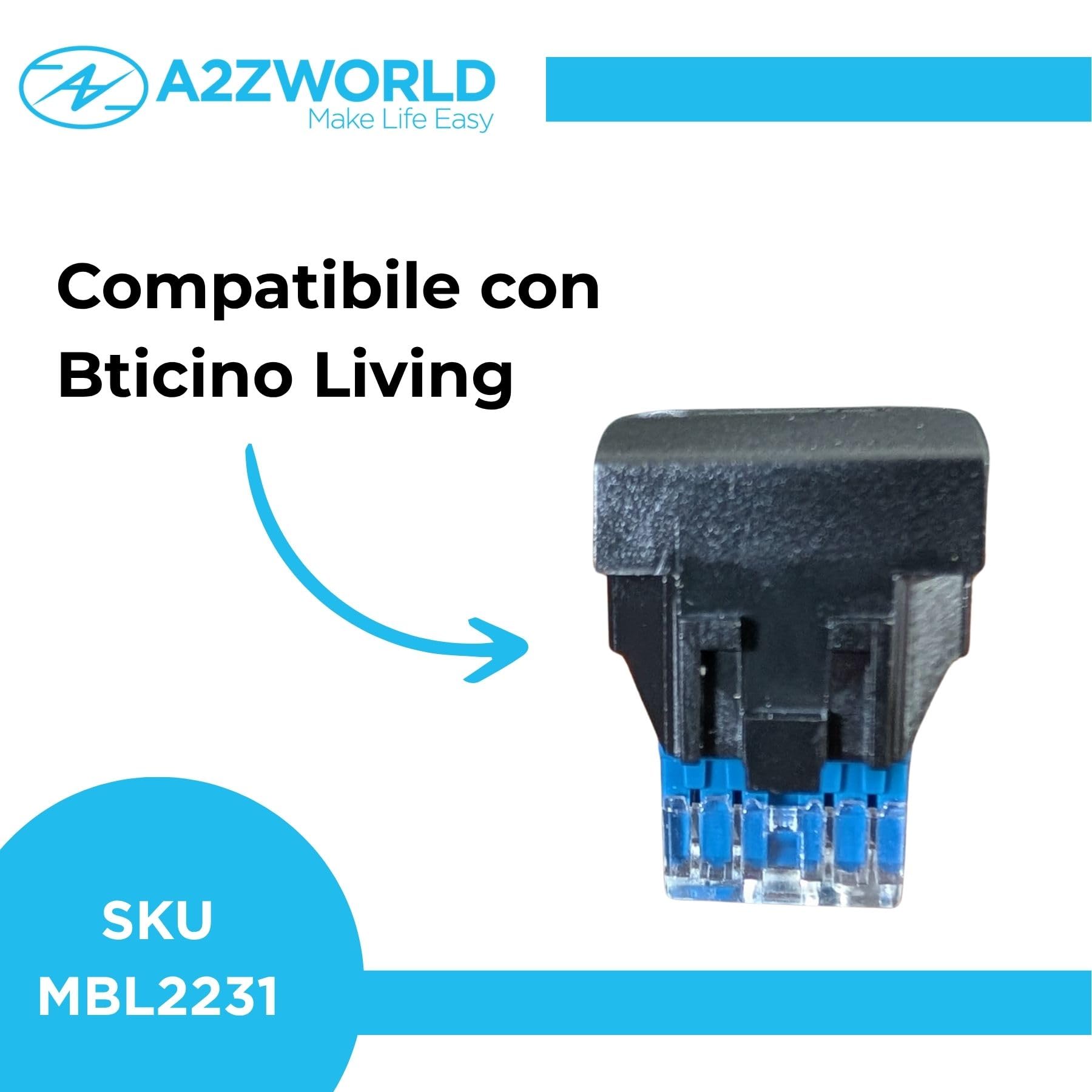 10 Pezzi Presa Dati RJ45 CAT6, Connettore Rete LAN, Compatibile con Bticino Living International, Colore Nero, Serie MBL, 1 Modulo