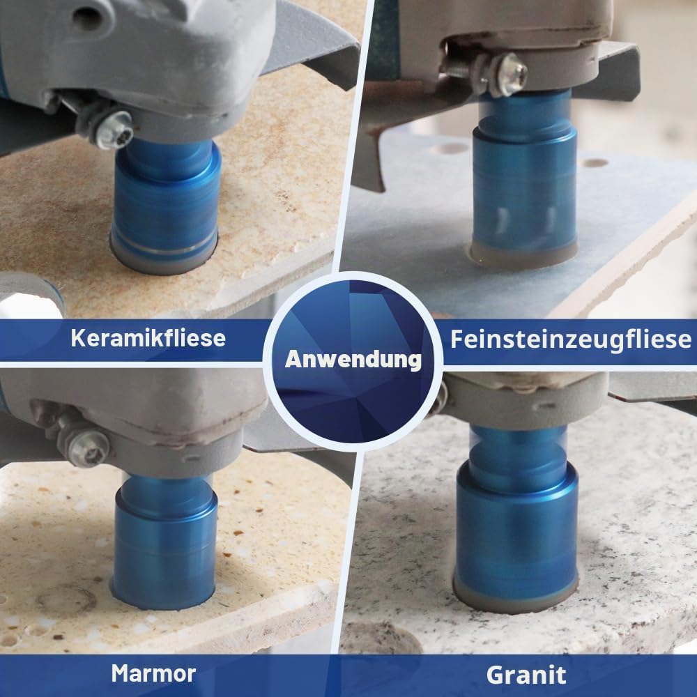 Fliesen Lochsäge Kit Diamant 25/35/50/68MM - Dimoand Kernbohrer für Porzellan Fliesen Keramik Marmor Granit 125MM Cut Disc