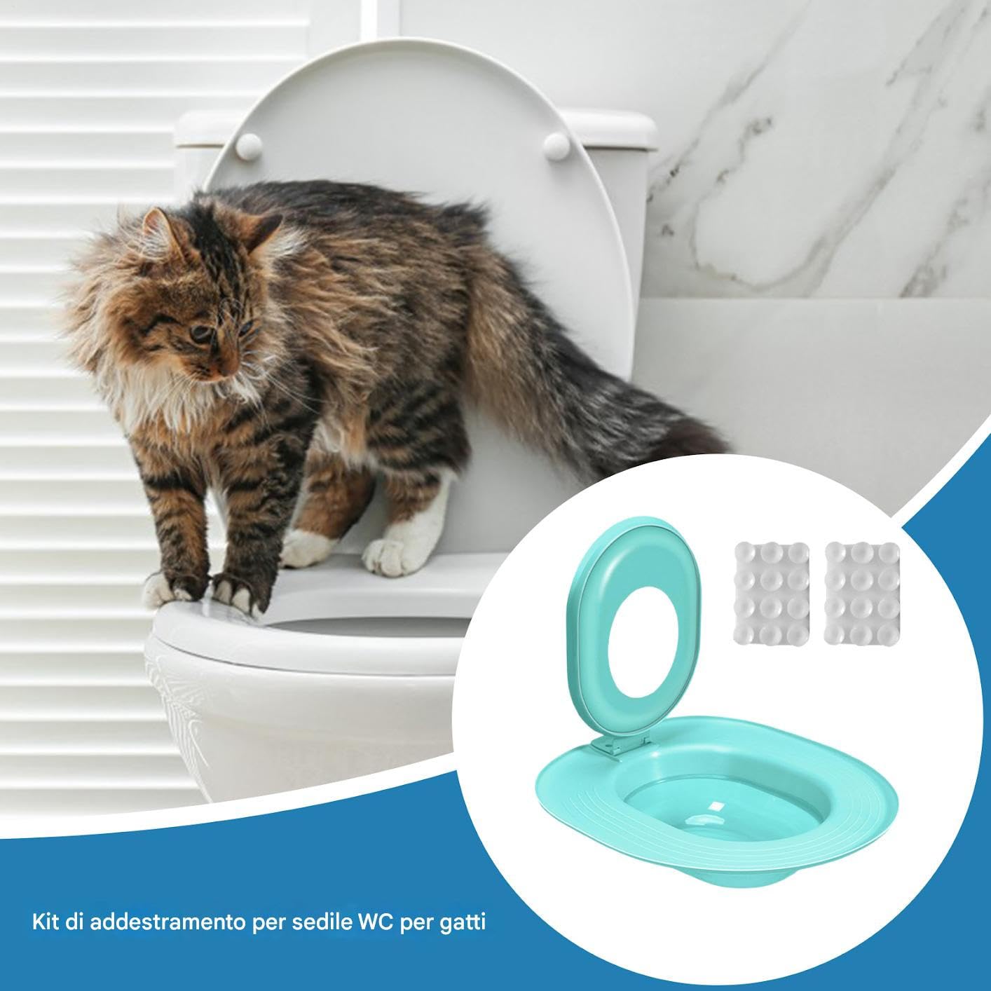 Addestratore Per Water Per Gatti - Vasoino Addestramento Cuccioli - Set Antiribaltamento Per Lettiera Domestica Con Guida Per Appartamenti