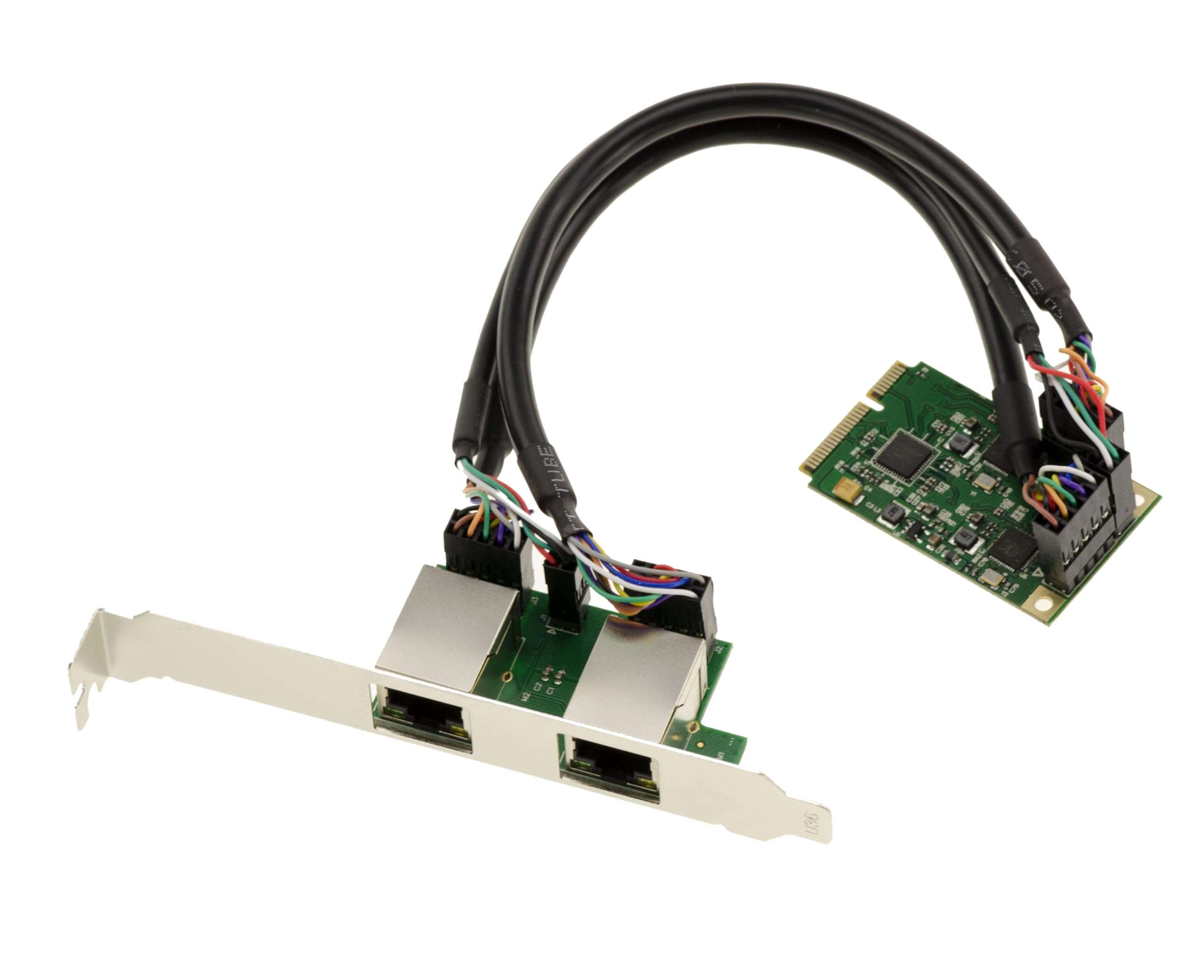 KALEA-INFORMATIQUE 2-portowa karta kontrolera ethernet Mini PCI Express LAN GIGABIT z dwoma chipsetami Realtek RTL8111