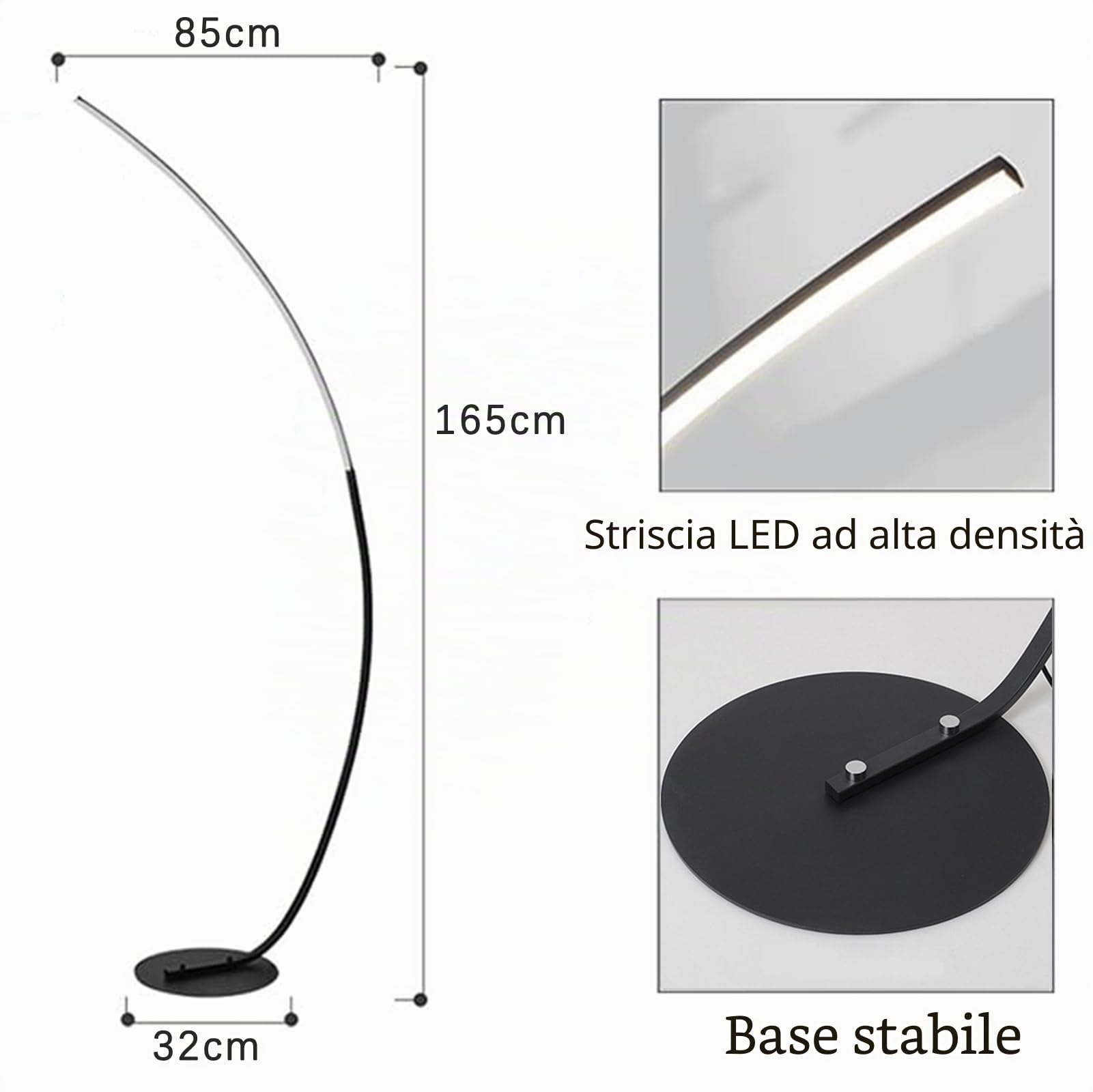 Generico Arco Lampada da Terra Lampada da Terra LED Dimmerabile Camera da Letto Ufficio Piantana con Telecomando per Atmosfera di Festa Lampada Ad Arco per Soggiorno,B