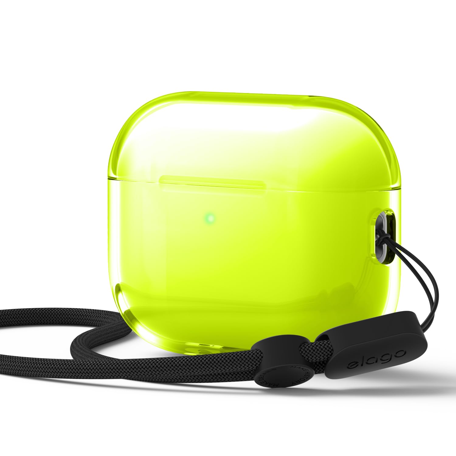 elago Clear Case Compatible with AirPods Pro 3 Case Clear Cover - Lanyard Included, Strap Included, Reduced Yellowing, Shockproof, Full Protection, Soft TPU (Neon Yellow)-image-27