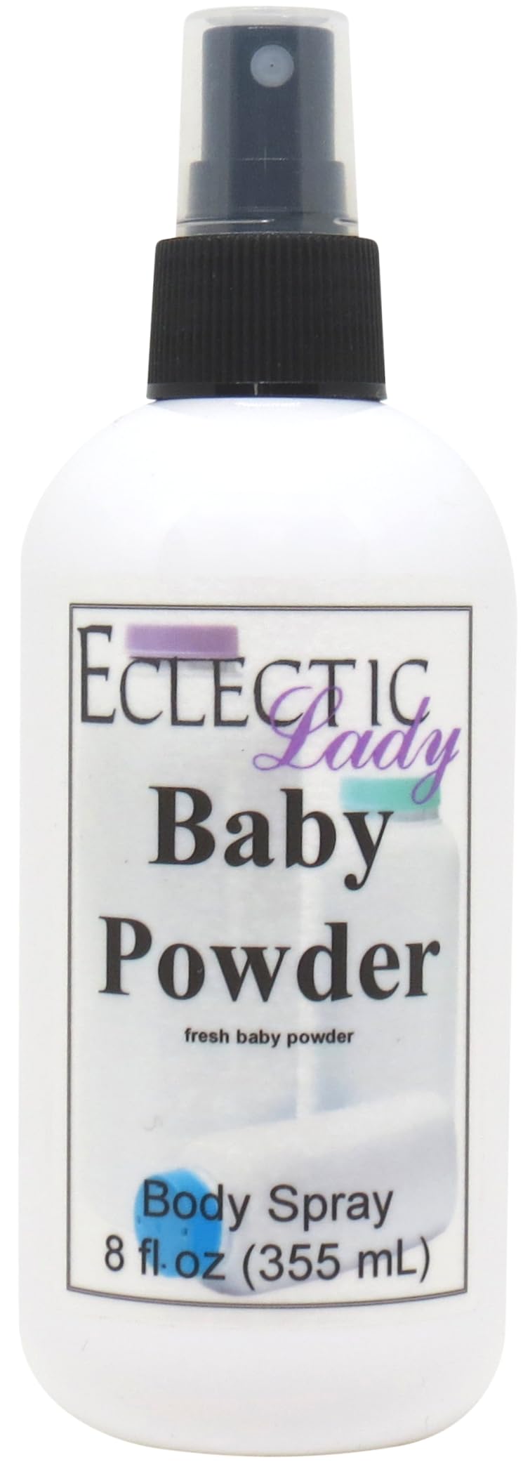 Eclectic Lady Baby Powder Body Spray, 8 ounces, Body Mist for Women with Clean, Light & Gentle Fragrance, Cologne with Soft, Subtle Aroma For Daily