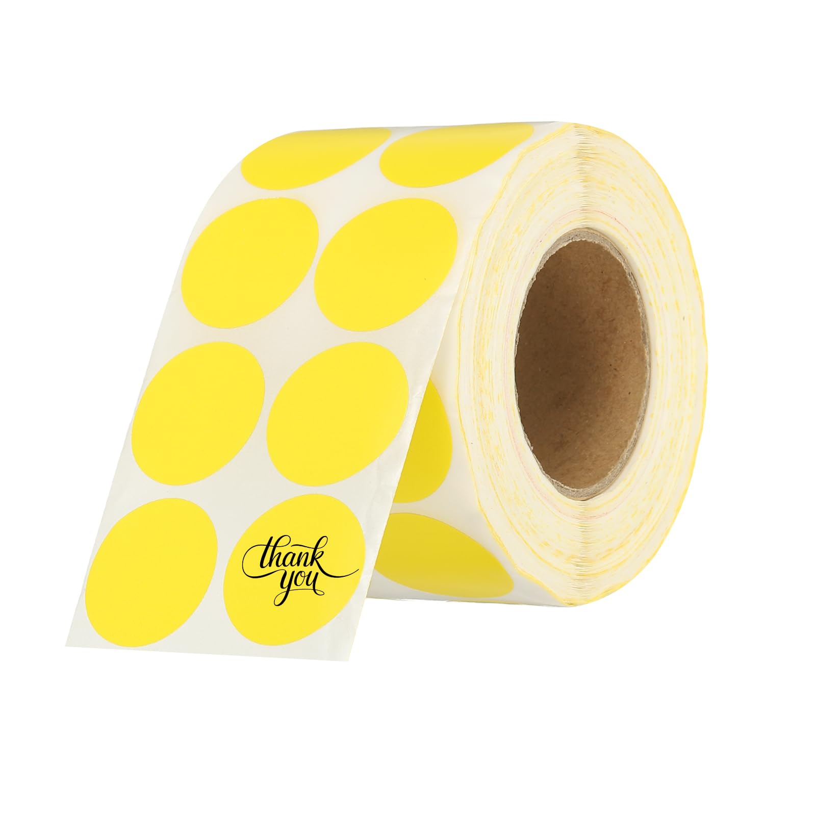 PATIKIL 2000 Pcs Round Thermal Labels, 1 Inch Circle Colored Stickers Self Adhesive Circle Tags for Thermal Print Office Home Decor Diary to-do List Travel Notebook, Yellow