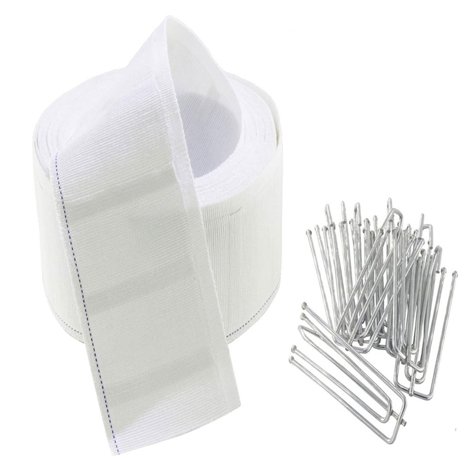 Kalttoy 6Meter Pleats Tape Curtain Heading Tape with 15Pcs 4 Prong Curtain Pleats Hooks Clip Set Replacement Accessorie Accessories