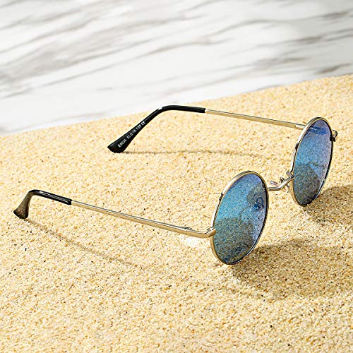 Image of Pro Acme Small Round Polarized Sunglasses for Women Men Retro Metal Shades