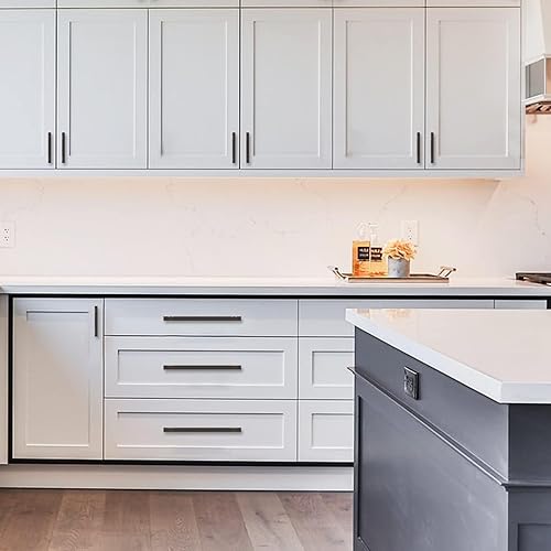 Vista 57 de Amerdeco Paquete de 10 tiradores de gabinete de cocina color negro mate de 3-3/4 pulgadas, accesorios para gabinetes, manijas de cocina, tiradores