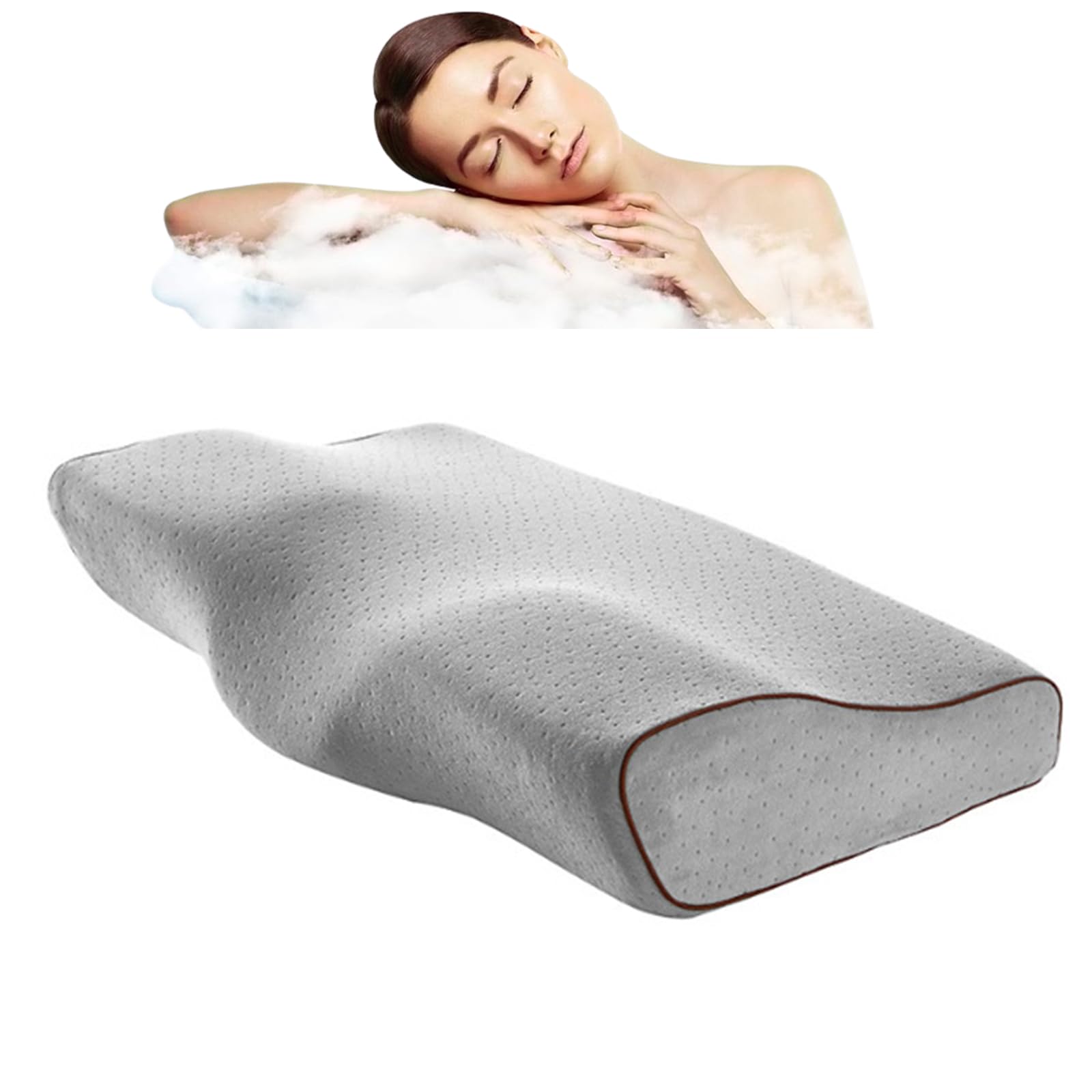???????????????? Anti Snore Pillows for Sleeping, Ergonomic Neck Support Pillow for Neck & Shoulder Pain Relief - Side,Back,Stomach Sleepers (Velvet Pillowcase)