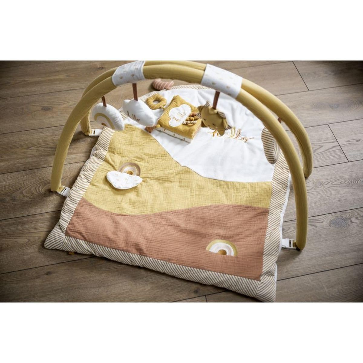 Sauthon Krabbeldecke für Babys | Krabbelbogen Baby | Sunlight | Matte mit Tragetasche | Geschenk zur Geburt