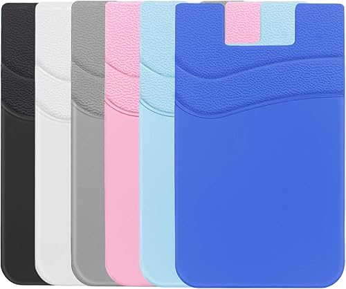 SS Cartera de teléfono adhesiva soporte adhesivo para tarjeta de crédito para pegar en la cartera funda de 2 bolsillos compatible con iPhone Samsung