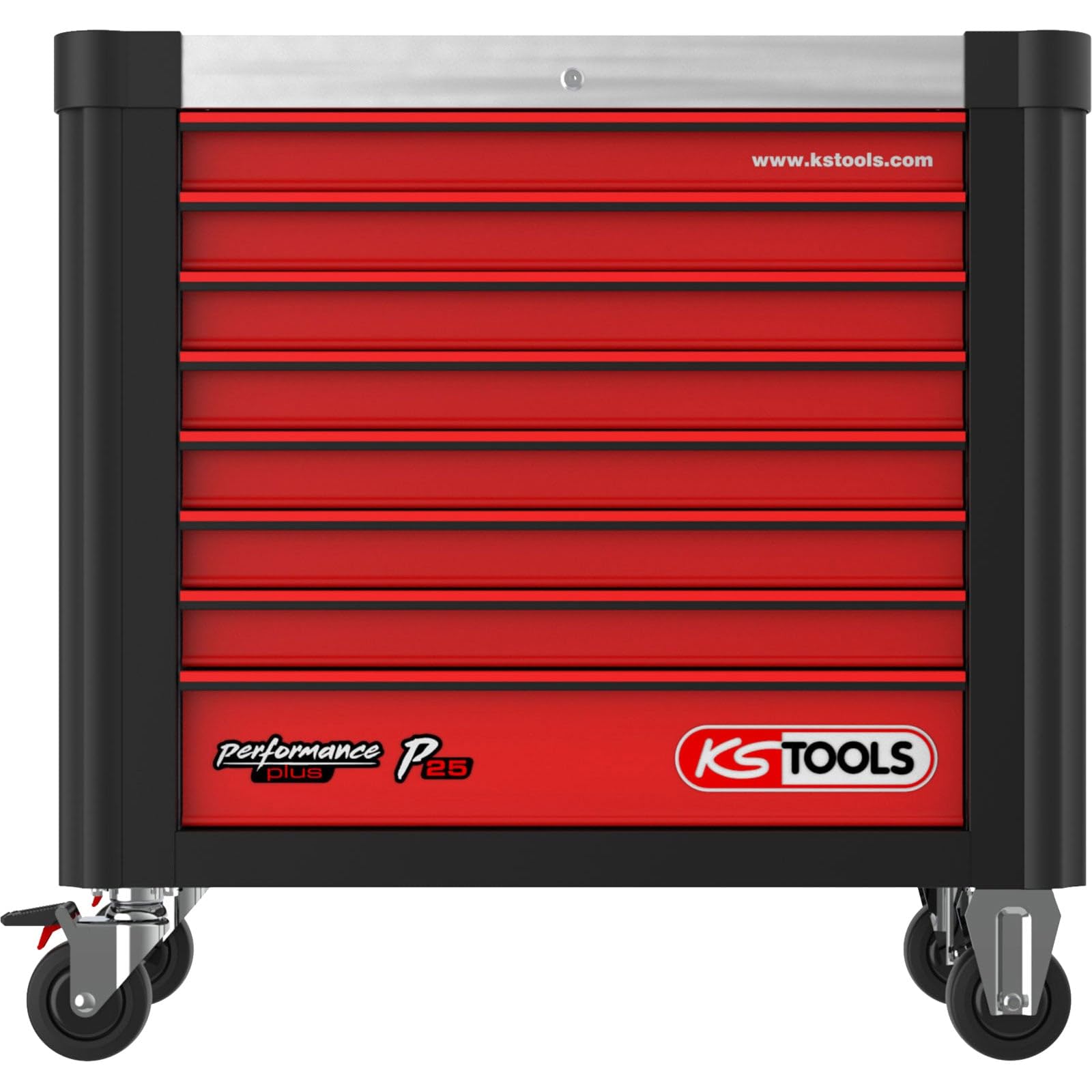 KS TOOLS 873.3008 Servante d'atelier rouge/noir