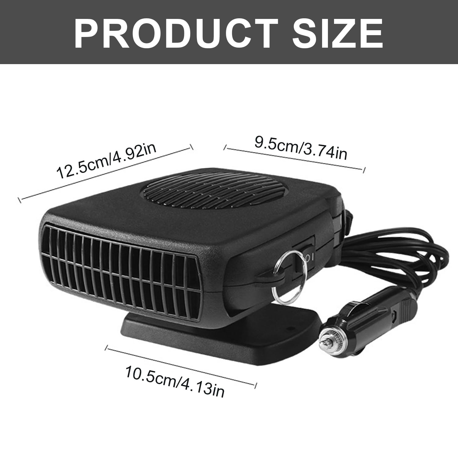 Riscaldatore per Auto, Riscaldatore e Sbrinatore Portatile 12V 150W, Ventola di Riscaldamento/Raffreddamento 2 in 1, Ventola di Riscaldamento con Accendisigari
