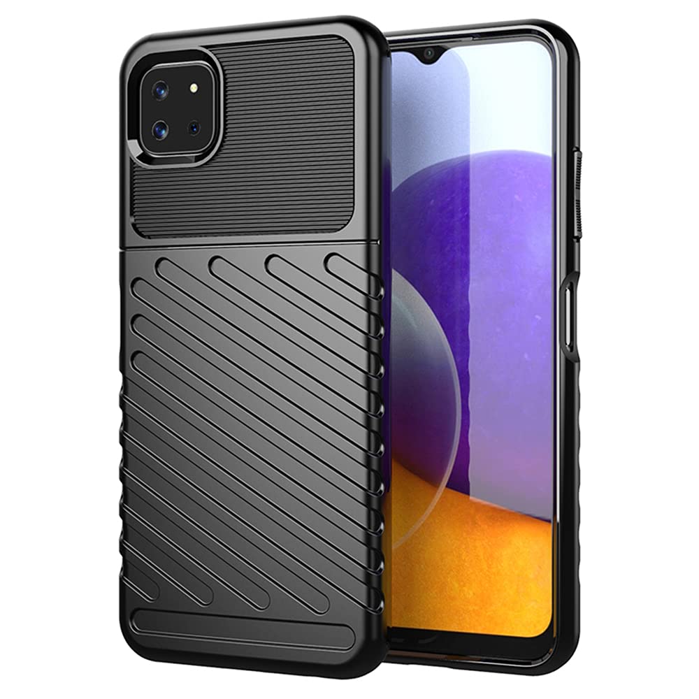 Case for Samsung Galaxy A22 5G, Anti-Scratch, Soft Silicone, Shockproof, Cover for Samsung Galaxy A22 5G.(Black)