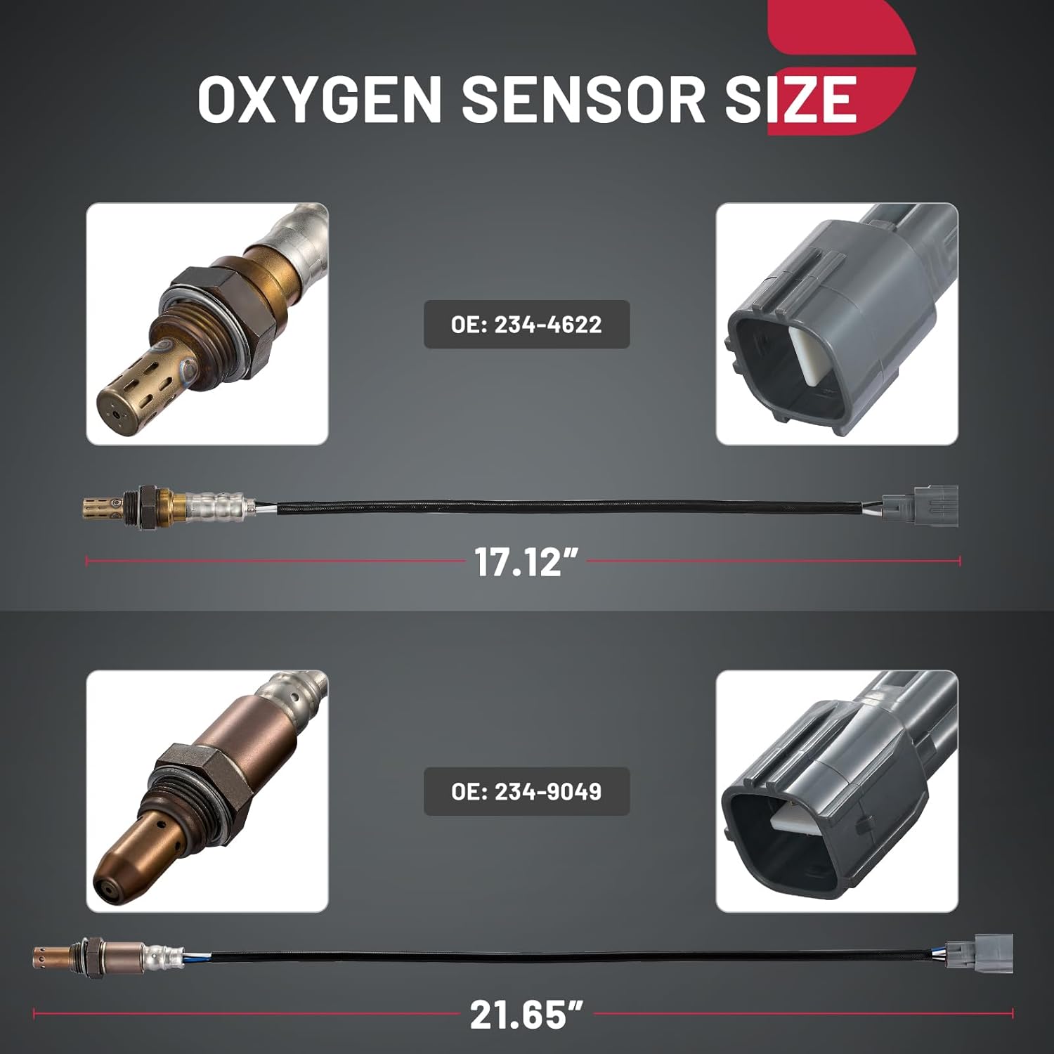 BDFHYK O2 Oxygen Sensor Upstream Downstream, Compatible with Toyota Camry RAV4 2.4L, 234-4622 234-9049 2344556 2349044 Replacement (2Pcs)