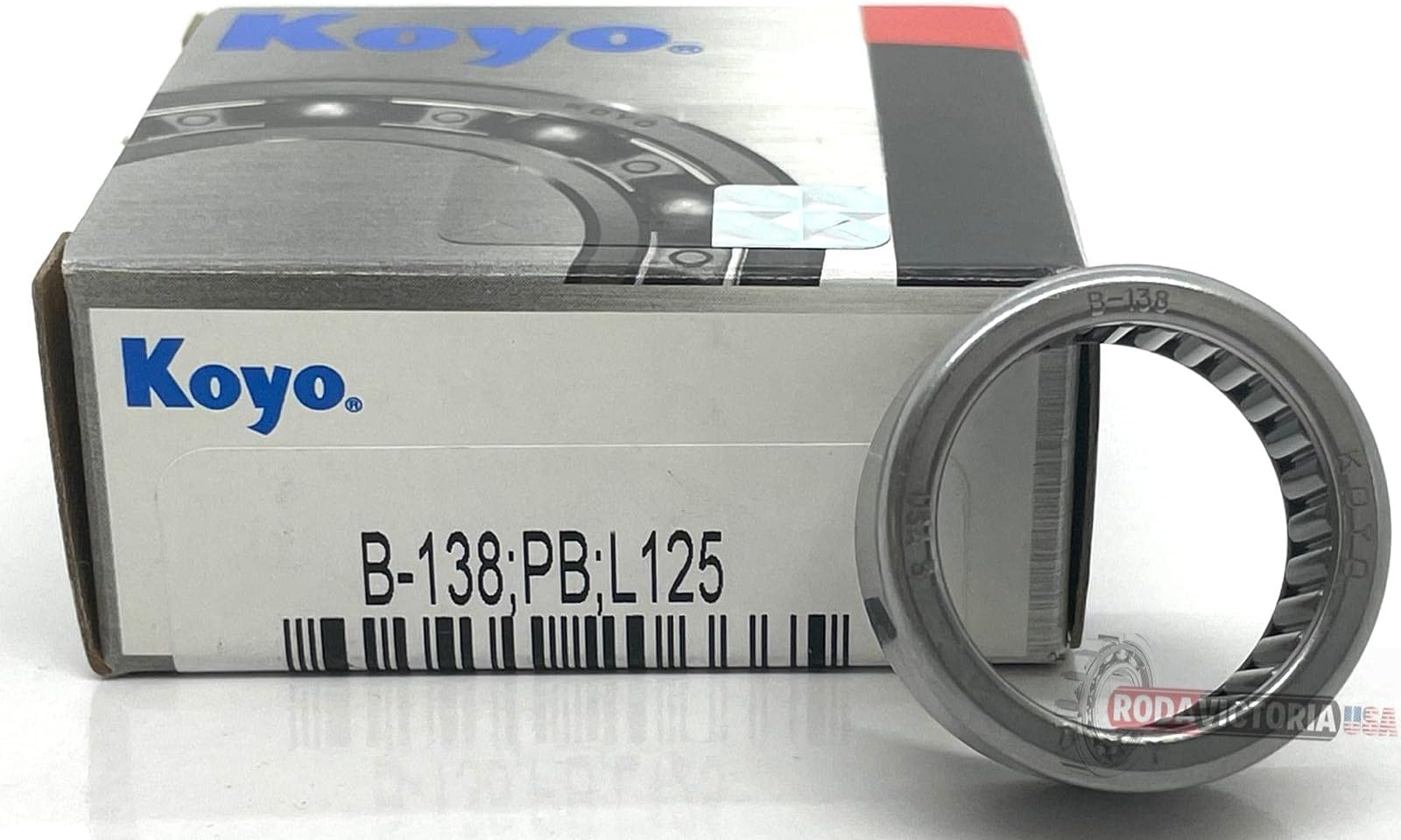 Koyo USA B-138 Needle Roller Bearing Full Complement Drawn Cup Open Inch, 13/16"