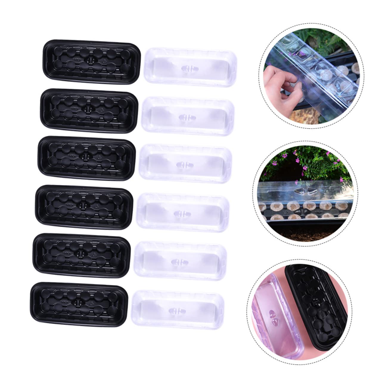 Toddmomy 12 Ensembles Boîtes de Germination pour Plantes Plateau de Propagation pour Jardin Intérieur avec Couvercles Transparent et Supports de Pellets