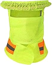 Visera solar con rayas reflectantes para obras de construcción, alta visibilidad, color amarillo mandarina, actividades al aire libre