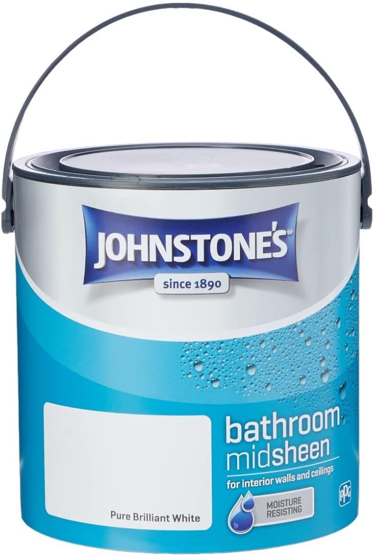 Johnstone's Bathroom Paint Brilliant White Mid Sheen Finish