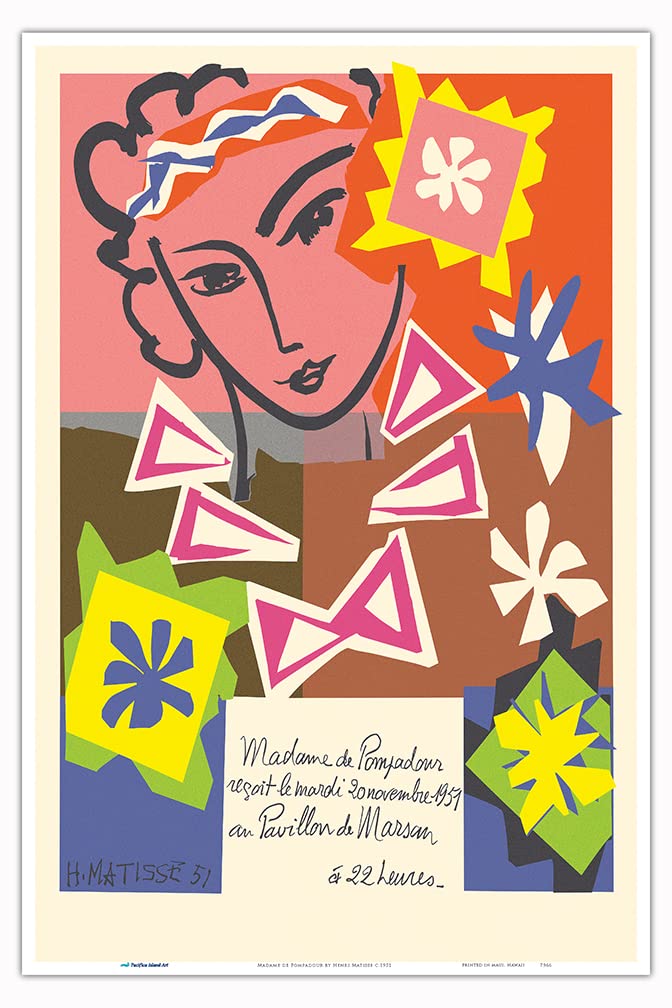 Madame de Pompadour - Feast at The Pavillon de Marsan Paris France - from an Original Cut-Out Artwork by Henri Matisse c.1951 - Master Art Print 12in x 18in