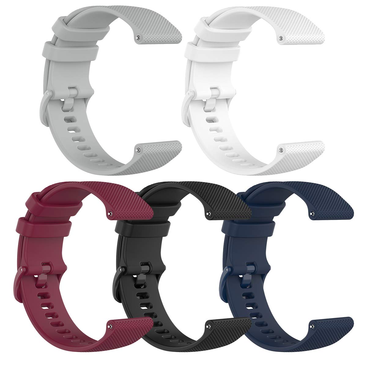 TenCloud Bands Compatible with Blackview BV-SW01, 19mm Wrist Strap Quick Release Waterproof Soft Silicone Replacement Band for BV-SW01 Smartwatch (Black,Grey,White,Wine,Navy Blue)-image-34