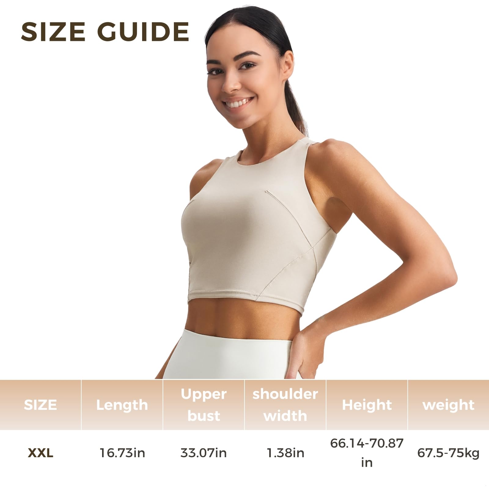 Biustonosze sportowe o wysokim wsparciu dla kobiet, dekolt w kształcie litery U ze stałymi miseczkami, oddychający nylon-spandex, idealny do dużych biustów, można prać w pralce w eleganckim