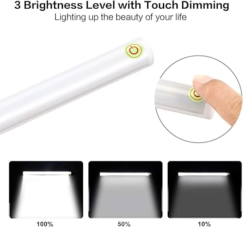 Miniatura 3 de Luces de tocador inalámbricas para espejo, luces de espejo con pilas recargables, brillo ajustable y luz de maquillaje en ángulo, luces inalámbricas