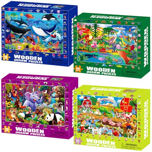 Puzzle de Cartón con Animales para 4 a 10 Anos miniatura 1