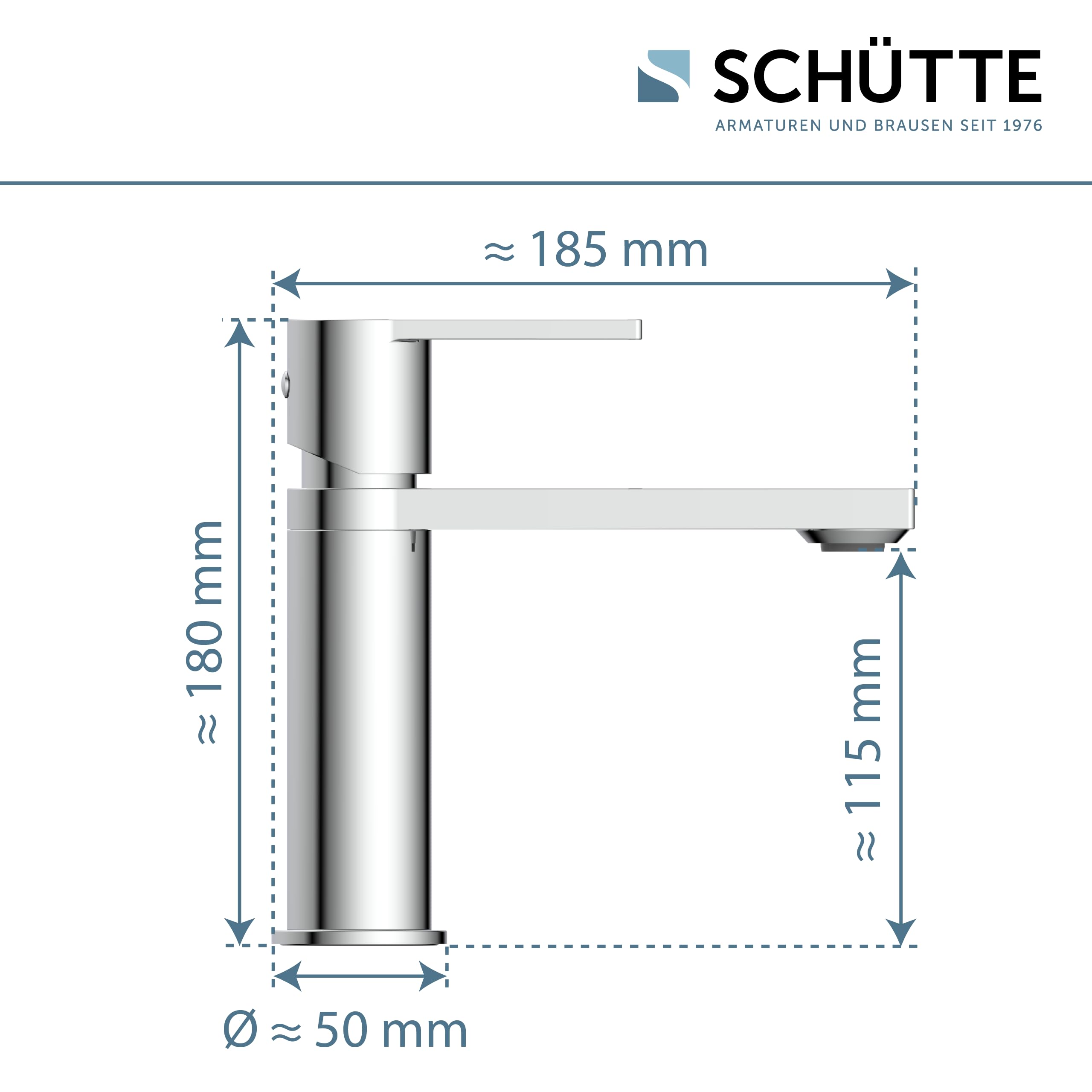 SCHÜTTE MANHATTAN 33010 - Grifo monomando para baño con tapón de desagüe (cromado)