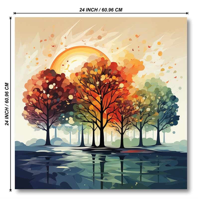 Image of SAF Wooden Framed Nature Art Canvas Wall Painting for Home Decor And Office||For Bedroom,Living Room Home wall and Office Interior 24X24Inch and Office CR-284