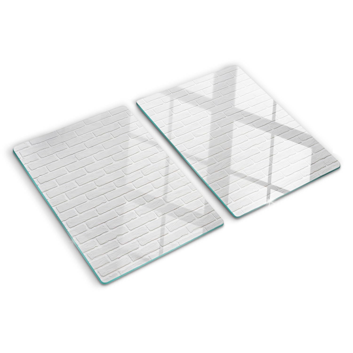 Planche à découper en verre 2x40x52cm motif briques pour protection plaque induction