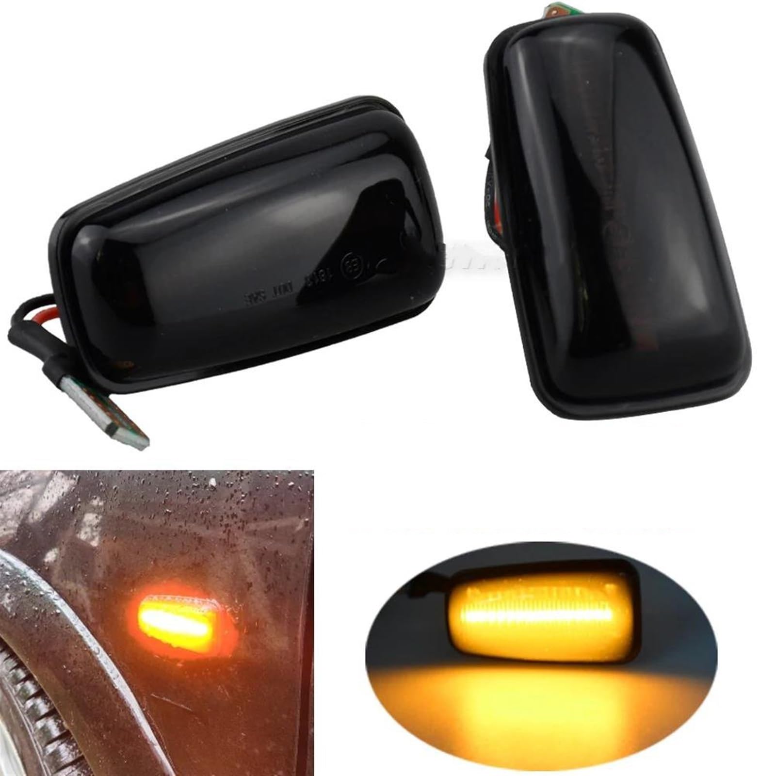 Conjuntos Luces Señalización Automóviles Para Peugeot 306 106 406 806 2 Uds Luz Posición Lateral Dinámica Lámpara Señal Giro Luz Intermitente Accesorios Para Coche Luz Señal Giro Luces Indicador(Dynam