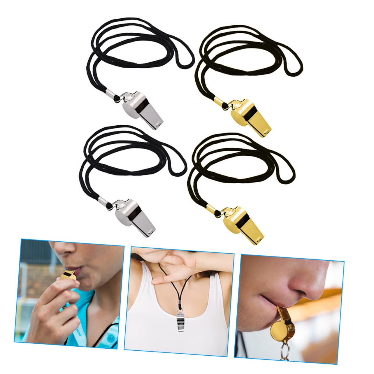 Yardwe 16 Piezas Silbato de árbitro Light Colgante Marina Silbato de los Entrenadores Lanyard Silbato al Aire Libre Silbato de Supervivencia Collar Ornamento Accesorios Acollador Viajar