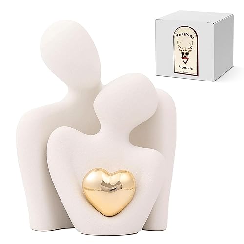 Home Decor for Couples, Mini Couple Ceramic Statue Tv Stand