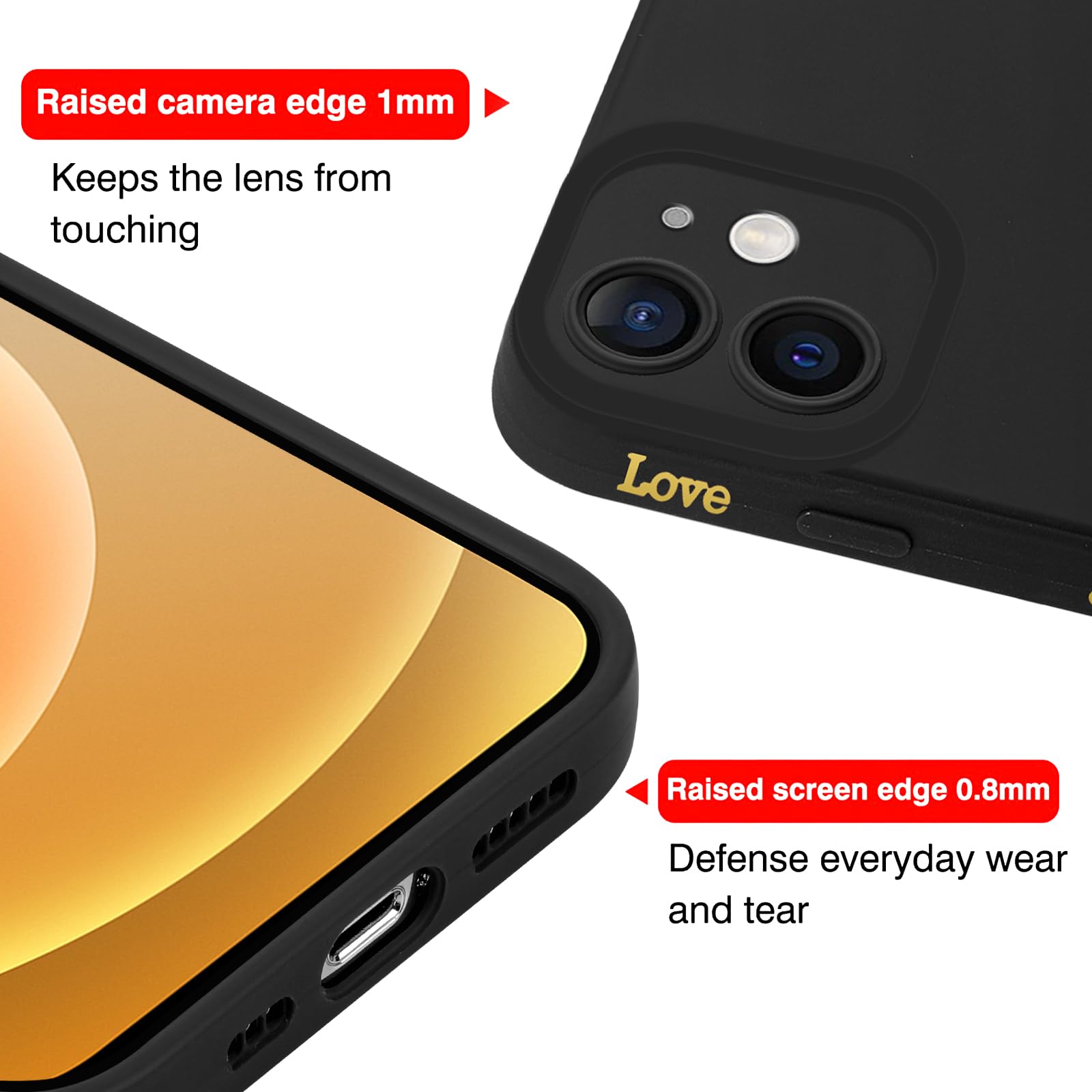 Funda Con Cuerda Para IPhone 12/12 Pro Con Diseño De Corazón, Suave TPU Y Protección Antigolpes