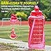 Venture Pal Large 1 Gallon/128 OZ (When Full) Motivational BPA Free Leakproof Water Bottle with Straw & Time Marker Perfect for Fitness Gym Camping Outdoor Sports-Pink