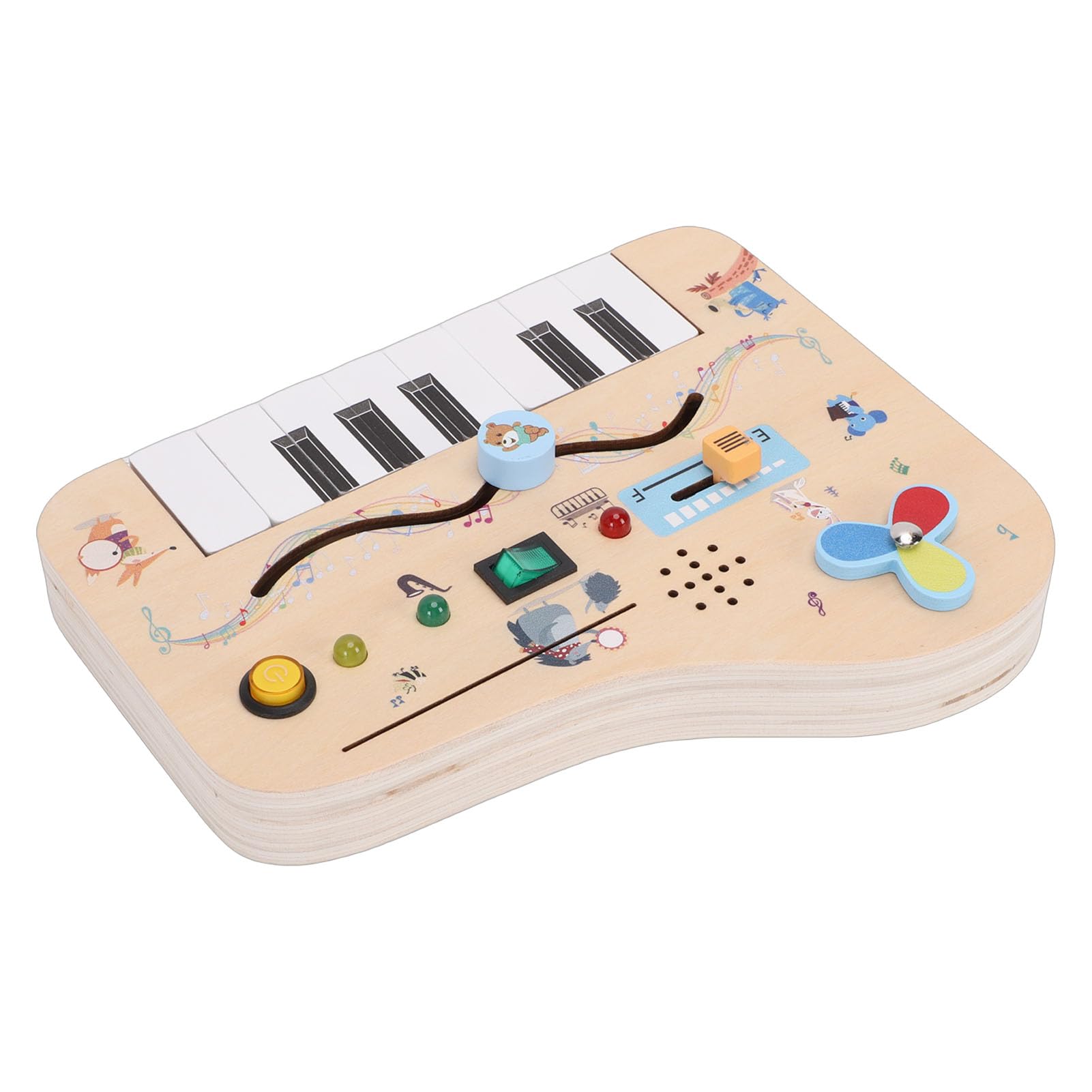 Tablero Sensorial de Madera con Interruptores de Luz LED para Niños