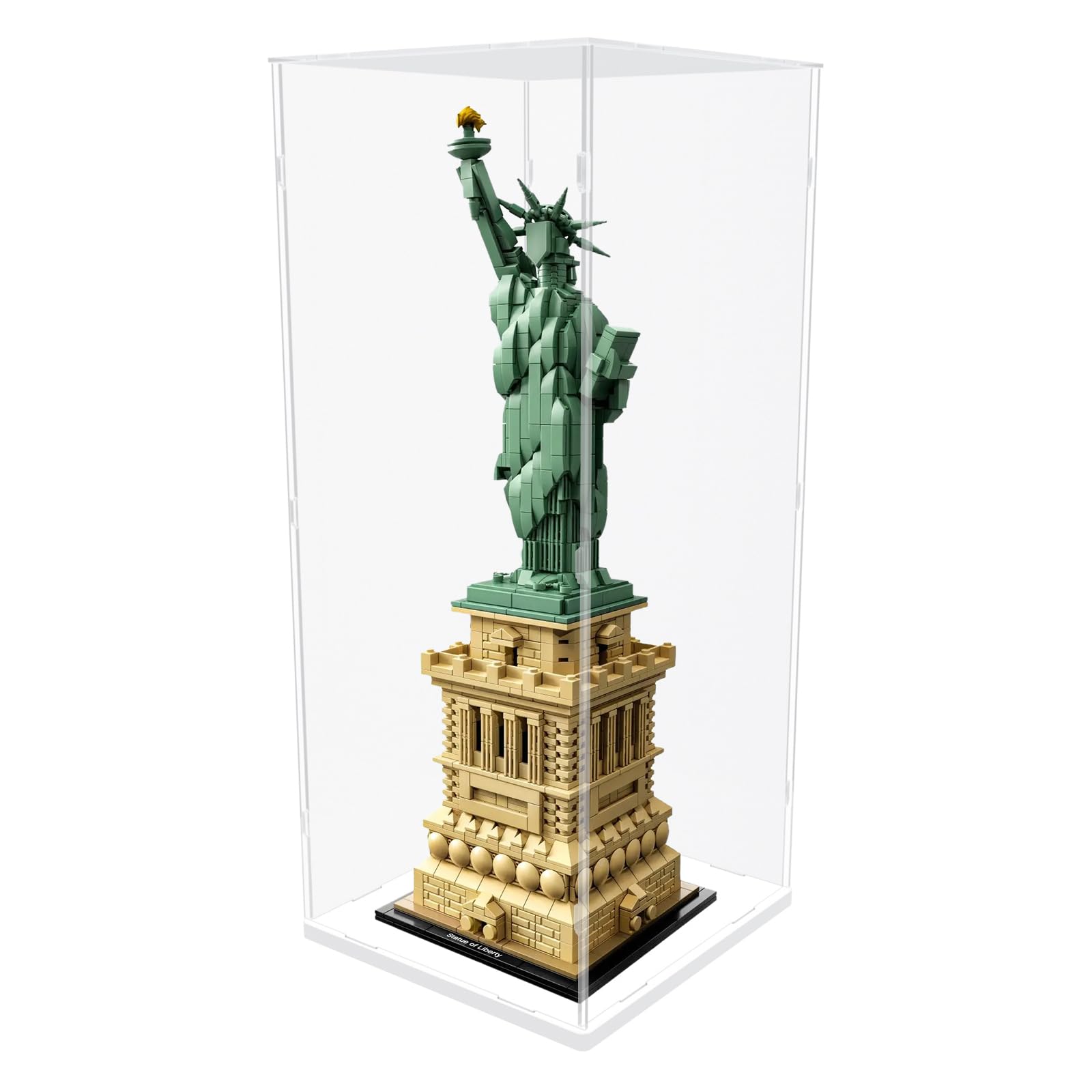 Choowin 20 inch Tall Acrylic Display Case for Lego Statue of Liberty 21042 Display Thickened Clear Acrylic Display Cases for Collectibles Figures Doll Assemble Dustproof Display Box(White Base) โ image 1