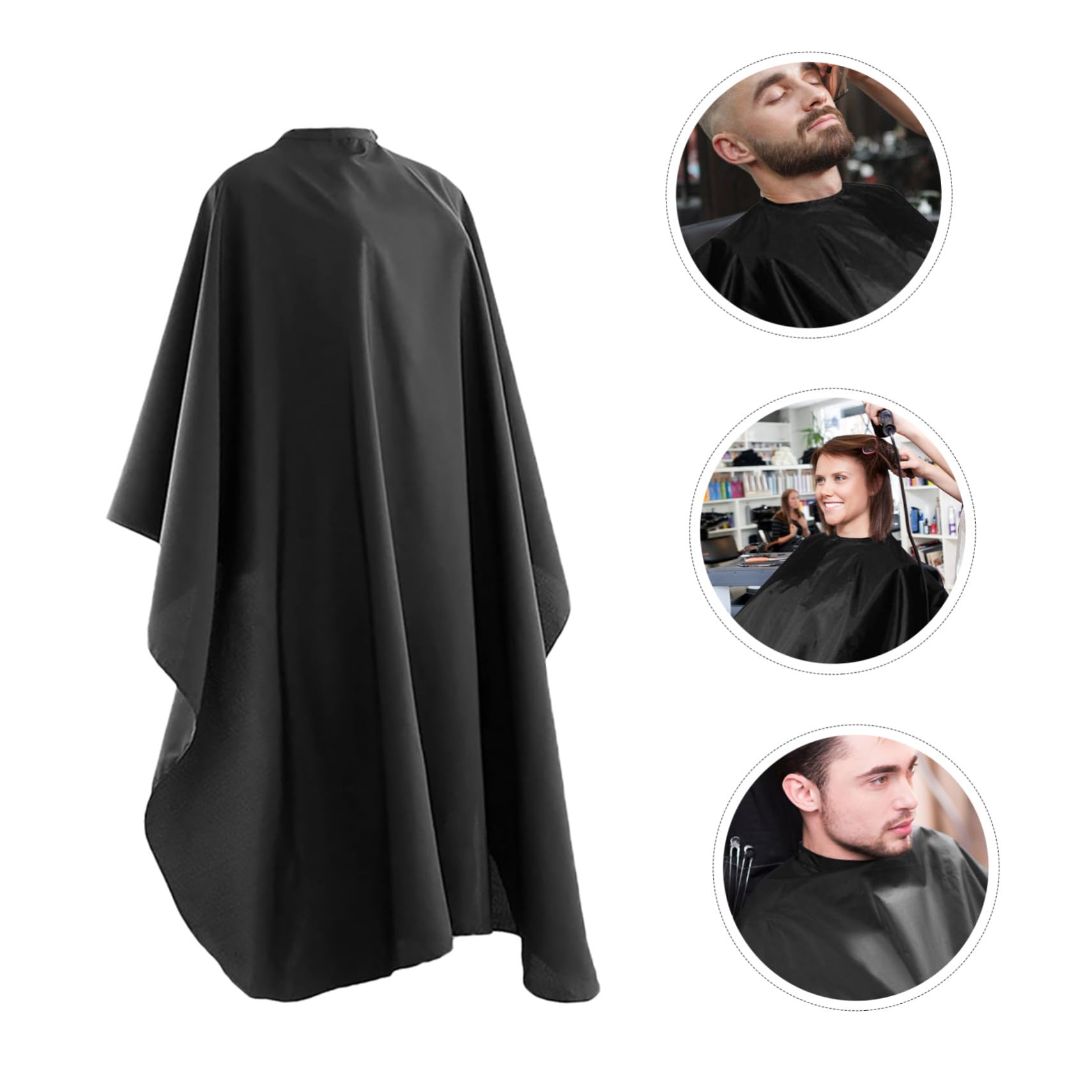 3piezas Peluquería para Corte de Cabello Bata Botón Presión Accesorio de Salón para Hombres y Mujeres Unidades